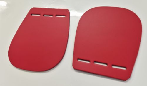 Pair Of Leather Horse Buckle Guards 1 Row - 3 Slots (Red)